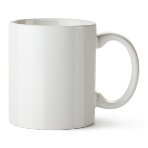 12oz Beveled Blank Coffee Mug, Ceramic-Coated