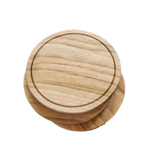Round Pinewood Coasters, Set of 4