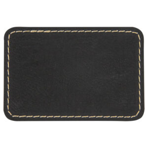 PU Leatherette Patch; Black w/ Metallics; 3x2"