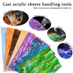 Pearl Glitter Cast Acrylic 12"x8"x1/8" - 8 Colors